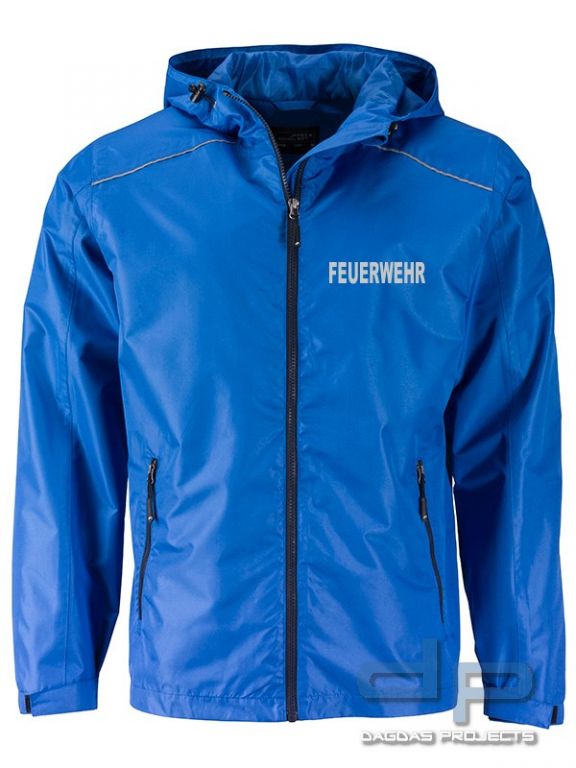 Mens’ Rain Jacket Regenjacke Windbreaker mit Wunschaufdruck in Reflex Silber in verschiedenen Farben