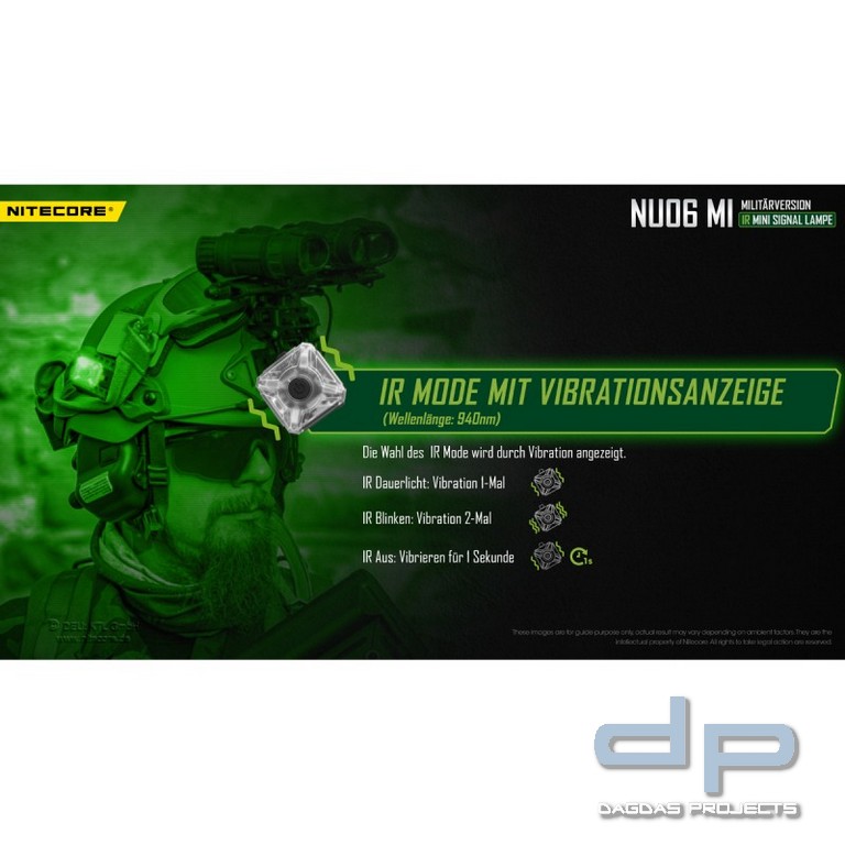NiteCore® mehrfarbige Mini - Signalleuchte mit IR Licht -NU06MI-