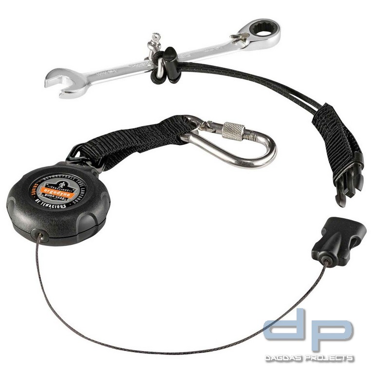 Ergodyne Einziehbarer Edelstahlkarabiner mit Schlaufe, Squids 3001