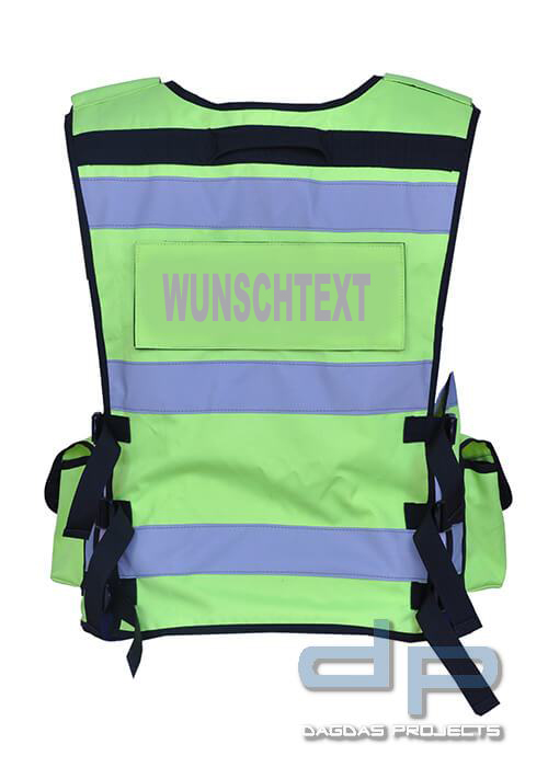 MLE Kennzeichnungsweste TAC 03 in verschiedenen Farben mit Wunschaufdruck auf dem Rückenschild