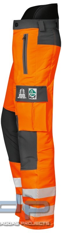 Watex Forstschutz-Bundhose STRETCH grau/leuchtorange EN ISO 20471