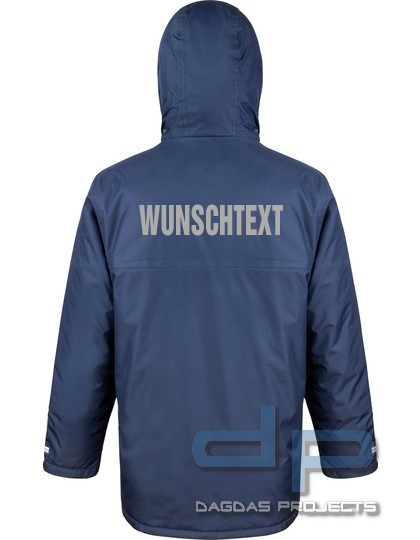 Winter Parka in verschiedenen Farben mit Wunschaufdruck auf Brust und Rücken