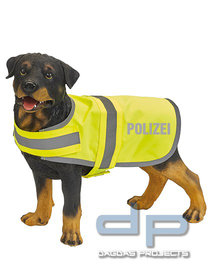 Hi Vis Dog's Vest in verschienden Farben mit Wunschaufdruck in Reflex Silber