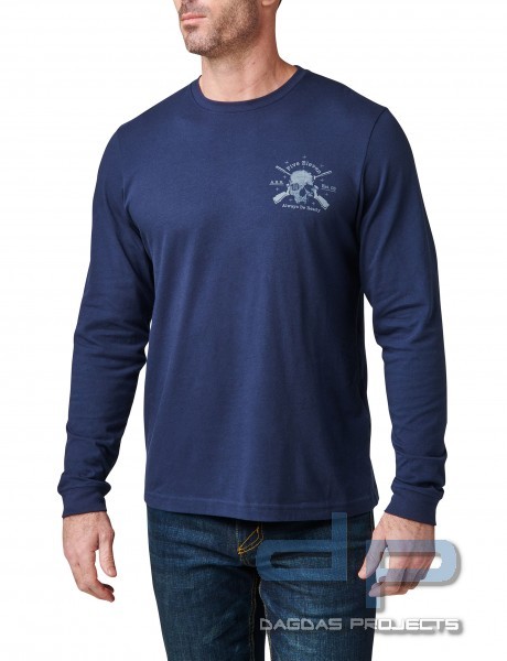 5.11 T-SHIRT LANGARM BLAU MIT DRUCK QUIET WARRIOR
