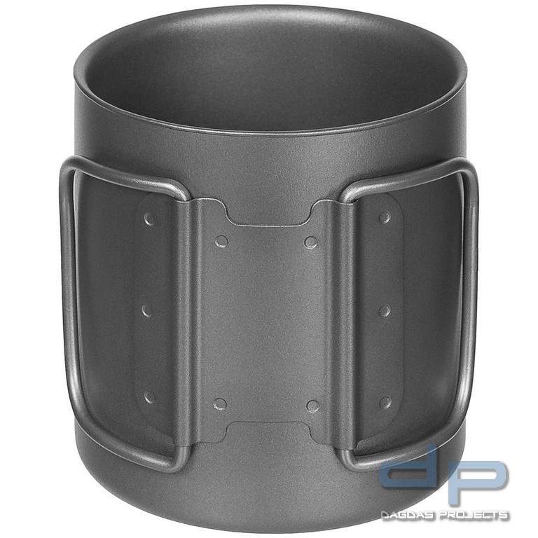 Tasse, Titan, Klappgriffe, doppelwandig, ca. 300 ml