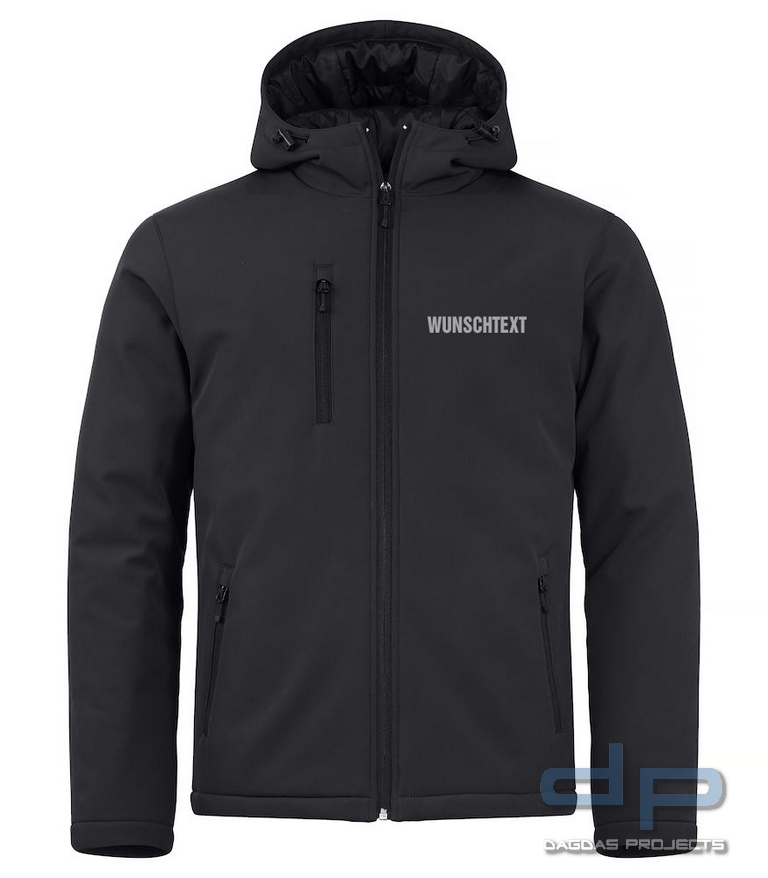 Behörden Padded Softshell Hoody in verschiedenen Farben mit Aufdruck nach Wunsch in reflex silber