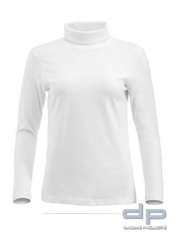 Damen Behörden Rollkragen T-Shirt mit langen Ärmeln und Aufdruck nach Wunsch