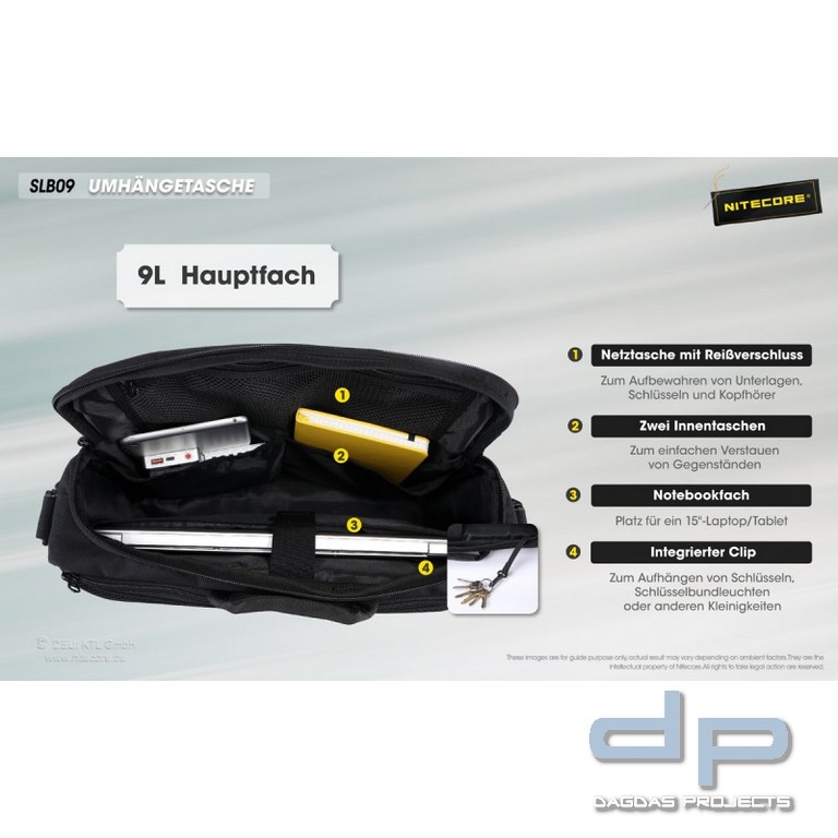 NiteCore® Umhängetasche - Sling Bag SLB09 - (9 Liter)