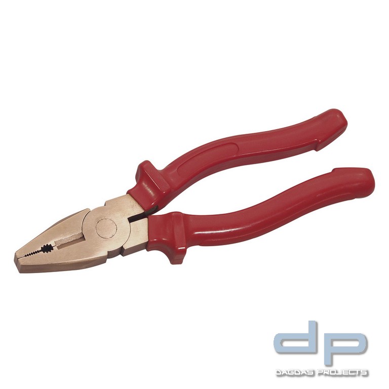 Kombizange funkenfrei, Griffhüllen mit Handschutz, 160 mm