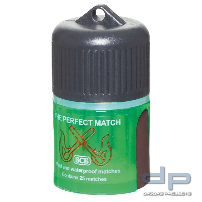 BCB Streichhölzer mit Box, wind- und wasserfest, 25 St.