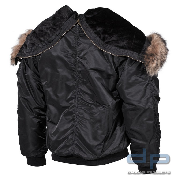 US Polarjacke N2B, schwarz, dick gefüttert