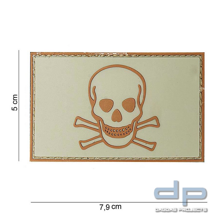 Emblem PVC Skull and Bones desert