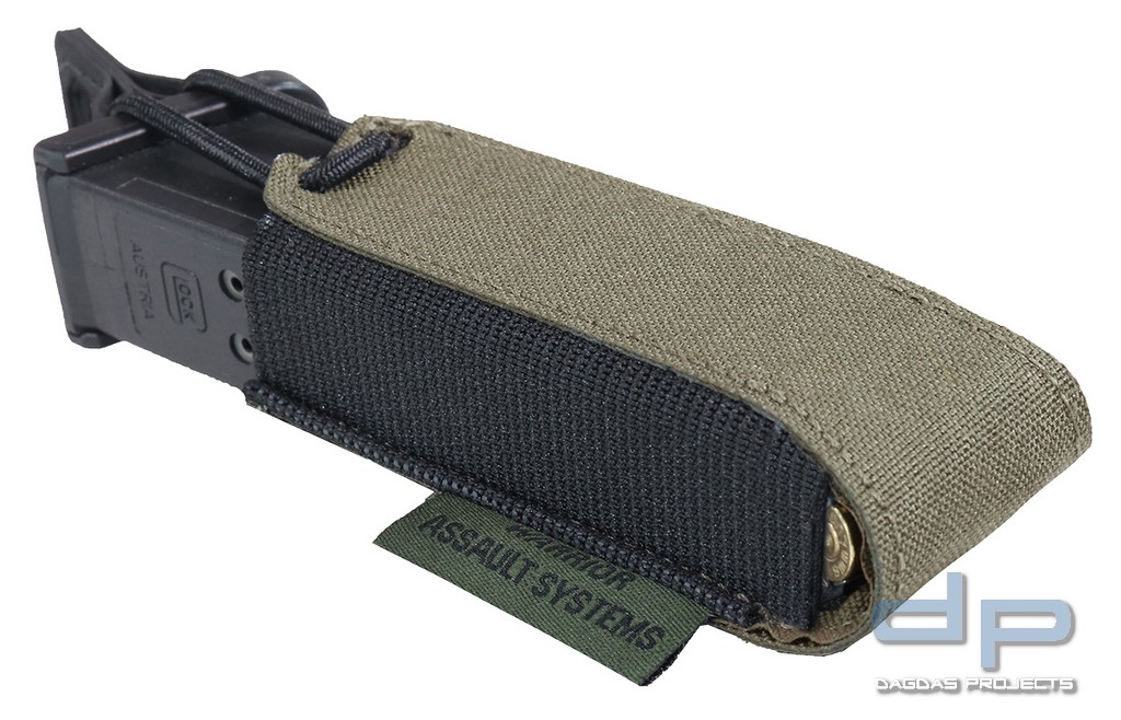 WAS Laser Cut Single Bungee Pistol Mag Pouch Ranger Green