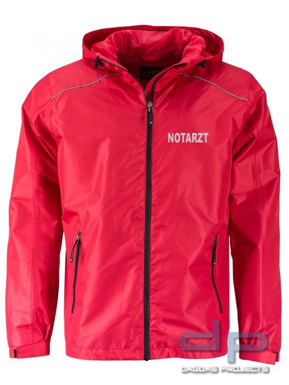 Mens’ Rain Jacket Regenjacke Windbreaker mit Wunschaufdruck in Reflex Silber in verschiedenen Farben