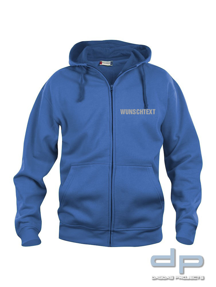 Basic Hoody Full zip Herren mit Wunschaufdruck Farbe Navy Größe M