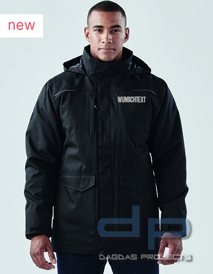 Men´s Vortex HD 3-in-1 System Parka in Schwarz und Navy mit Wunschaufdruck auf Brust und Rücken