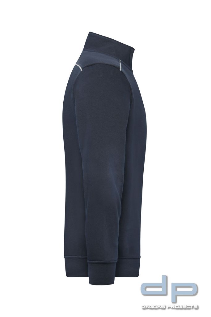 Half-Zip Sweat dp S-Serie in Dunkelblau mit Wunschaufdruck Größe 5 XL