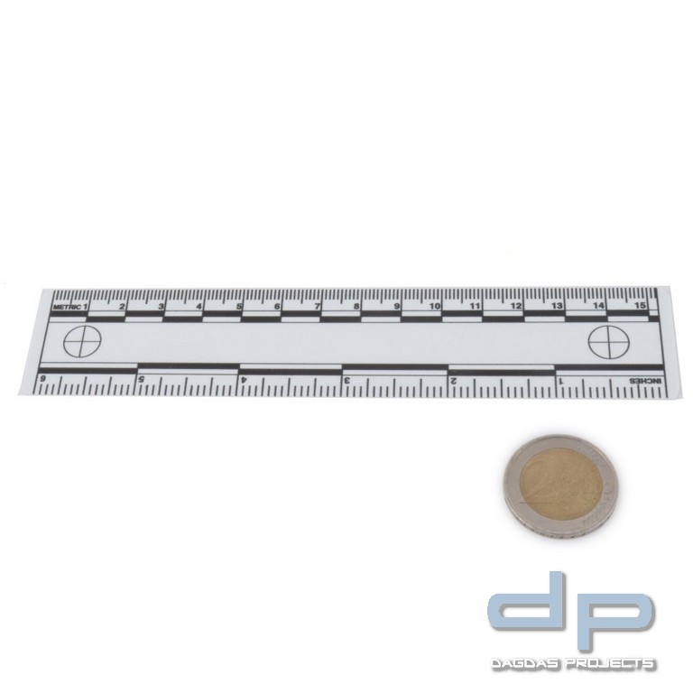 Vinyl Beweisfoto Maßstab weiß, 10er Pack, 15 cm Länge