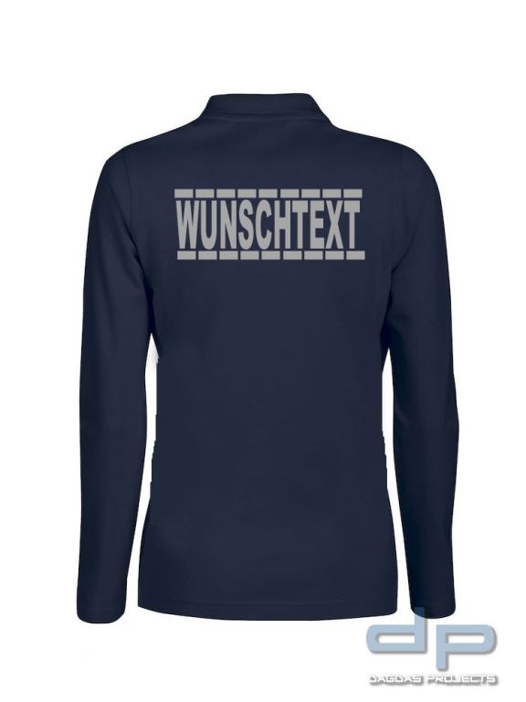 Premium Long Sleeve Polo mit Wunschaufdruck gestrichelte Linien in verschiedenen Farben