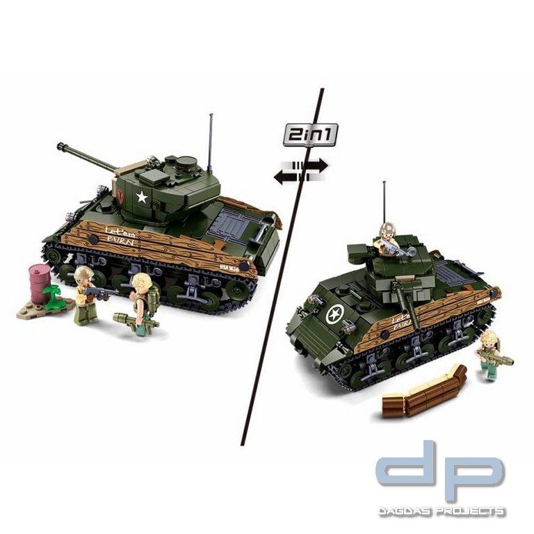 Sluban WWII M4A3 (76W) medium tank M38-B1110