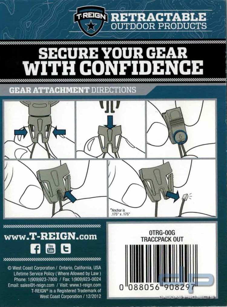 T-Reign Gear Tether Outdoor Adapter im 3-er Set