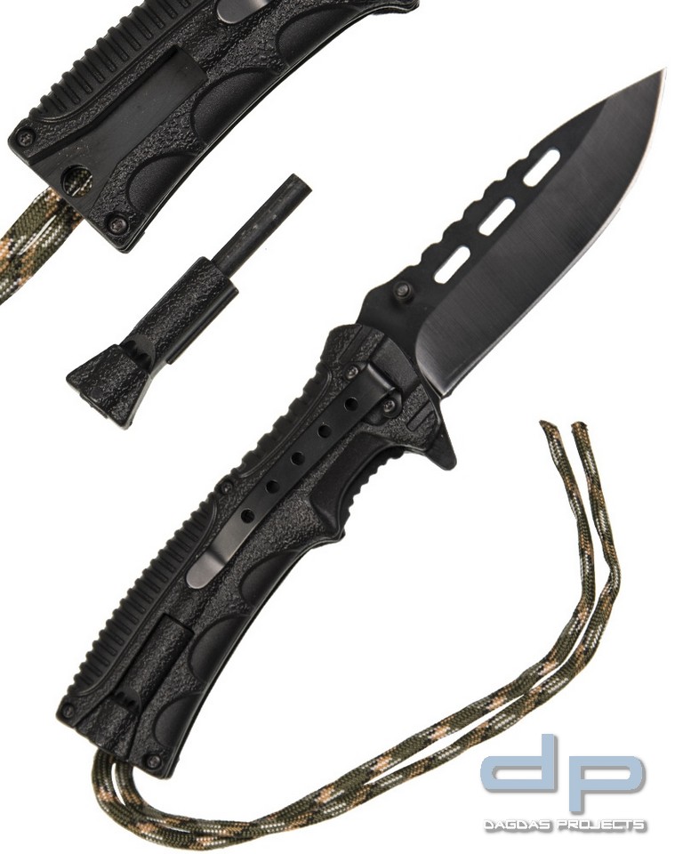 EINHANDMESSER PARACORD M.FIRE STARTER TARN VPE 5