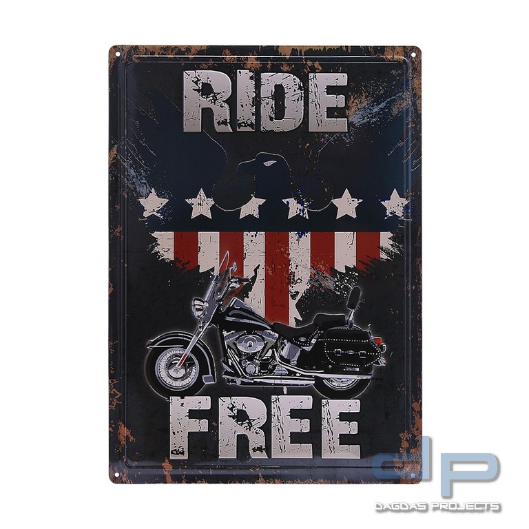 Metallplatte groß #102 Ride Free