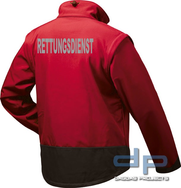 Behörden Softshell Jacke rot/schwarz Rettungsdienst