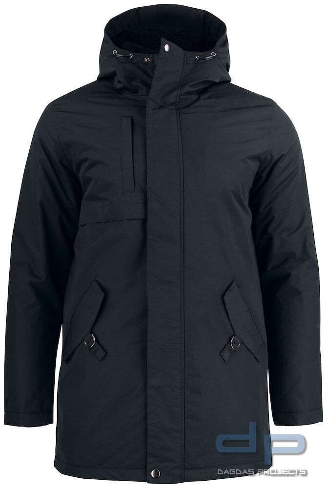 Unisex Behördenparka "Creston" in Schwarz mit Aufdruck nach Wunsch