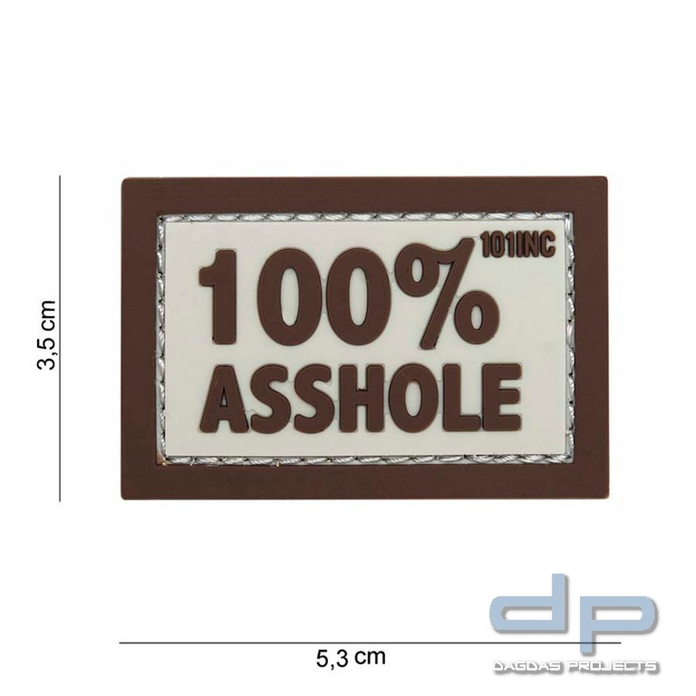 Emblem 3D PVC 100% Asshole beige/braun