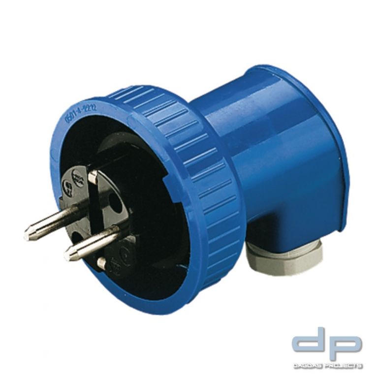 Mennekes Schuko Winkelstecker IP66, blau/grau