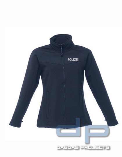 Damen Softshell Jacke Behörde in verschiedenen Farben mit Wunschaufdruck in reflex silber