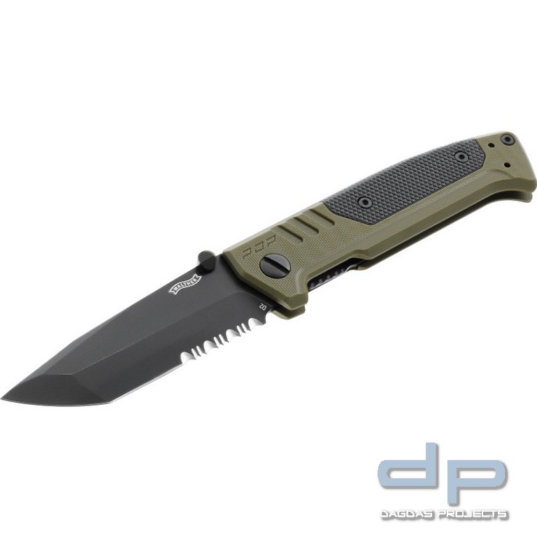 WALTHER® PDP Knife Einhandmesser, Liner Lock, Tanto 50/50 Klinge