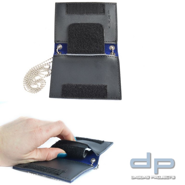 COP® Umhänge-Dienstausweismäppchen OHNE DRUCK, Scheckkartenformat, Leder