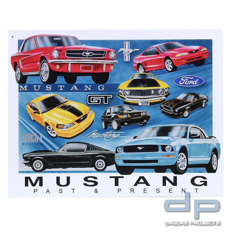 Metallplatte groß 66 MUSTANG Past & Present