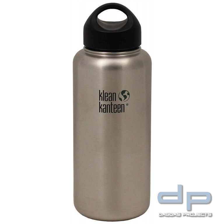 Flasche, Klean Kanteen,"Wide", einwandig, Edelstahl, 1182 ml