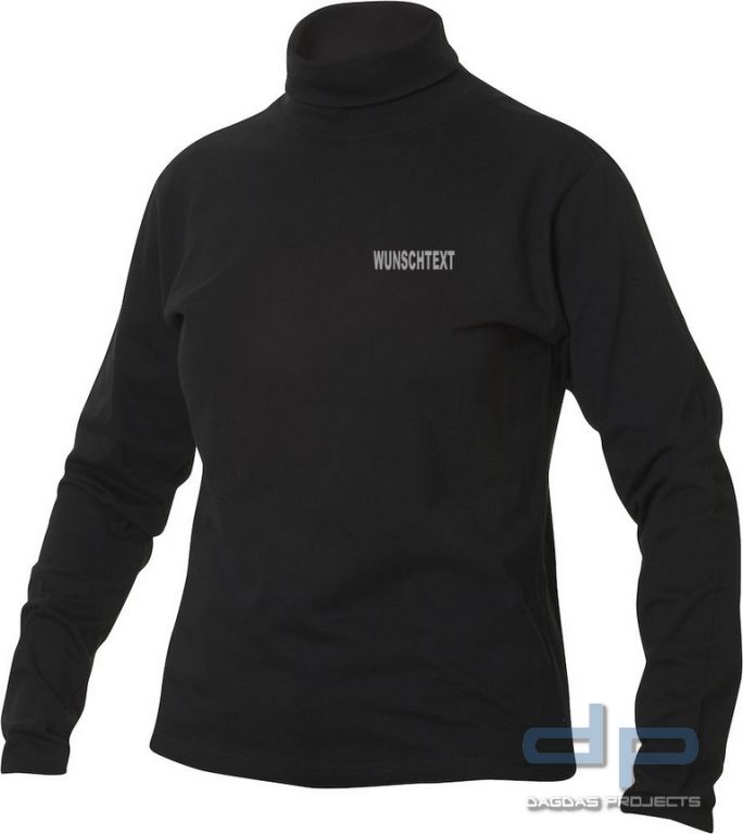 Damen Behörden Rollkragen T-Shirt mit langen Ärmeln und Aufdruck nach Wunsch