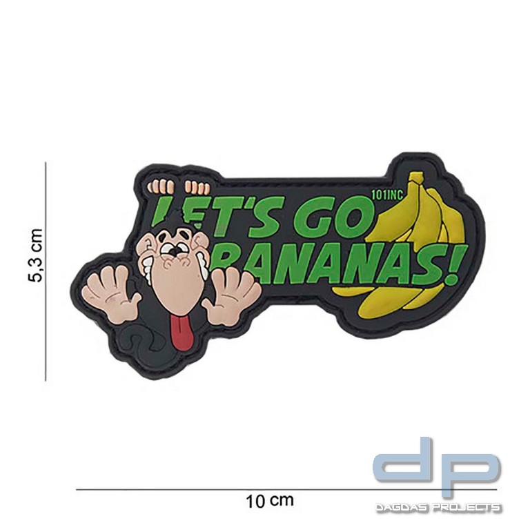Emblem 3D PVC Let's go Bananas Gelb