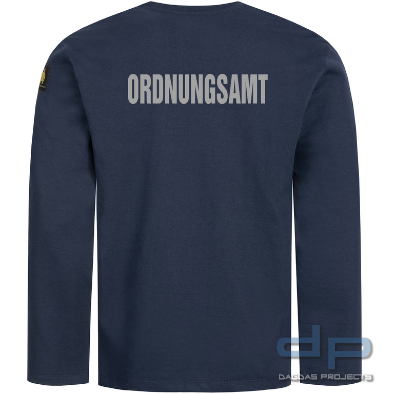 Brunnirok Armschutz-Shirt Siegburg Navy-Blue mit Wunschaufdruck in reflex silber