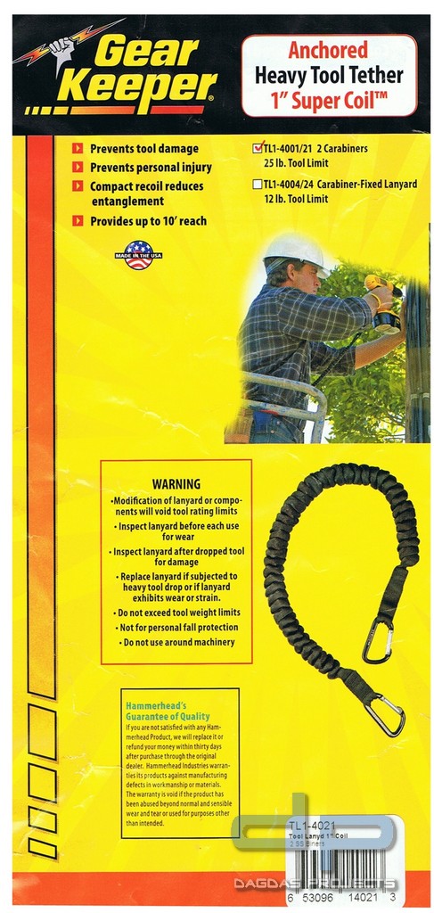 GearKeeper TL1-4021 Lanyard 1" DP-Karabiner Orange