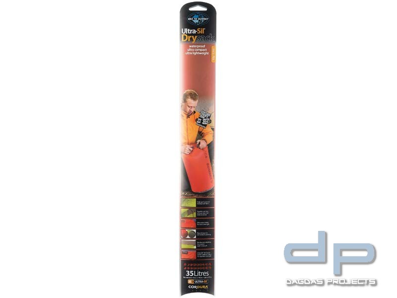 Sea to Summit Ultra-Sil Drysack 35L, orange, Volumen 35 L., Ultra-Sil 30D, Hypalon Rollverschluss