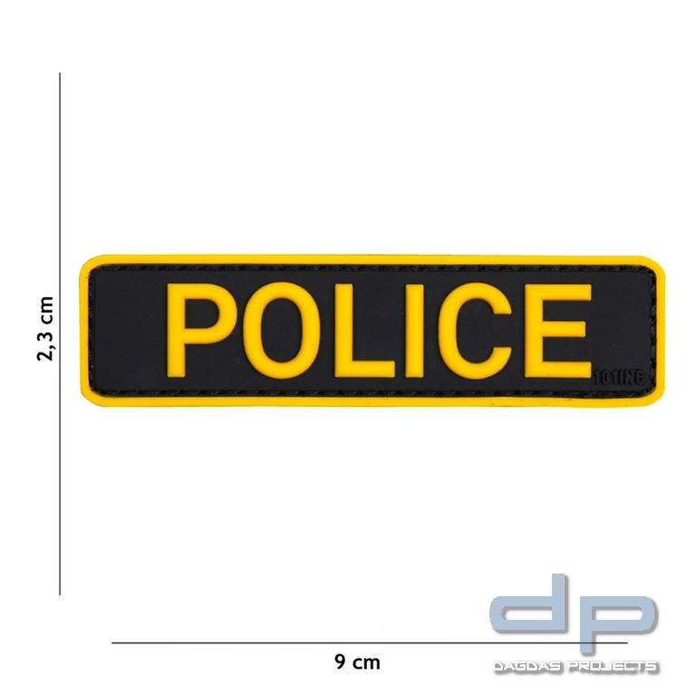 Emblem 3D PVC Police gelb
