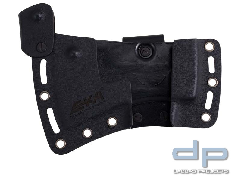 EKA HatchBlad W1 Beil, stonewashed, orangefarbener G10-Griff, Fangriemenöse, Kydex-Kopfscheide