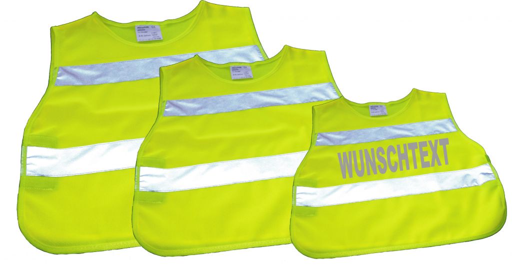 Kinderwarnschutz Poncho leuchtgelb mit 2 Reflexstreifen Größe S (3-6 Jahre)