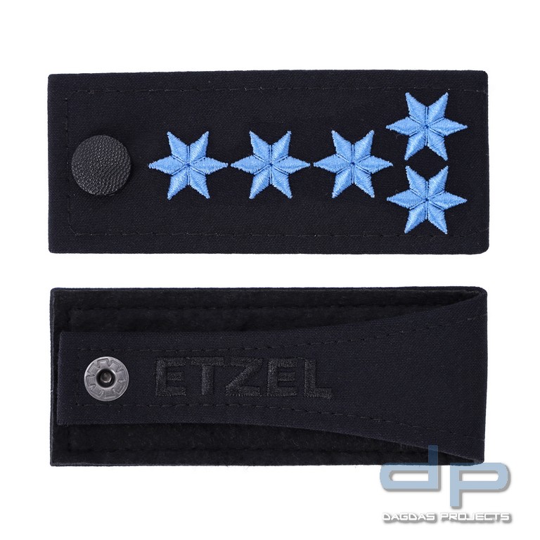 ETZEL Schulterklappen Paar mit Druckknopf Ausführung Ba-Wü Polizeihauptmeister/in mit Am