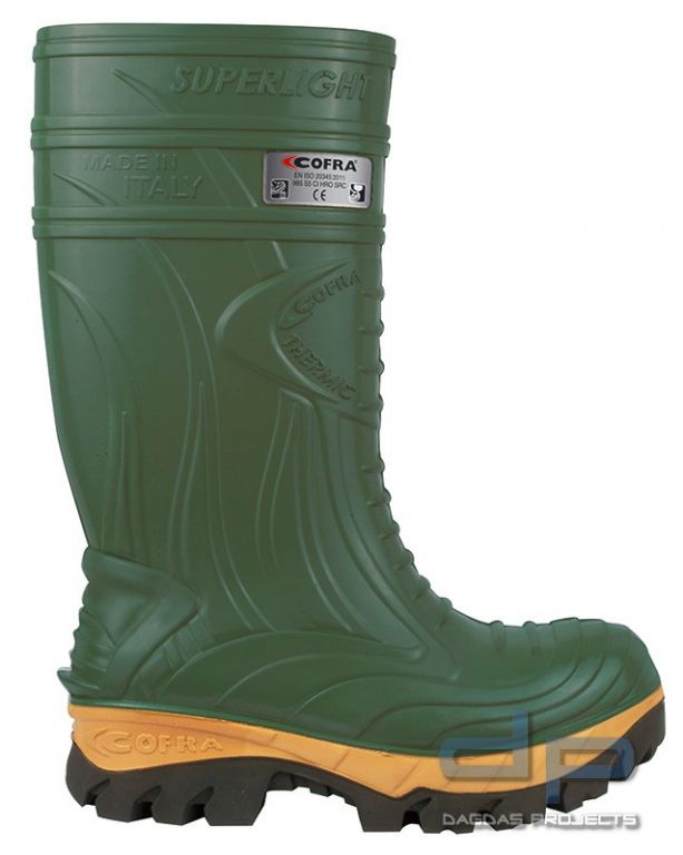 PU-Stiefel in Grün/Beige-Schwarz