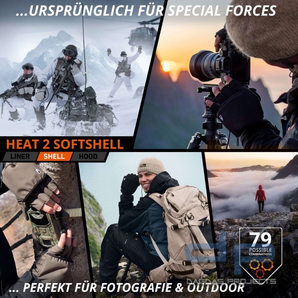 THE HEAT COMPANY HEAT 2 SOFTSHELL HANDSCHUH / FÄUSTLING IN VERSCHIEDENEN FARBEN