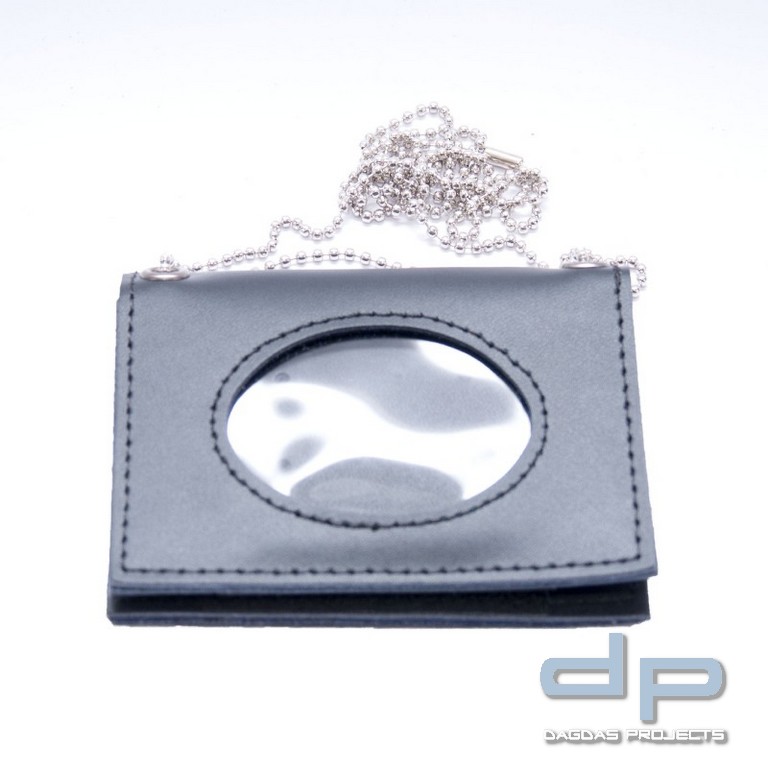 COP® Umhänge-Dienstausweismäppchen OHNE DRUCK, Scheckkartenformat, Leder
