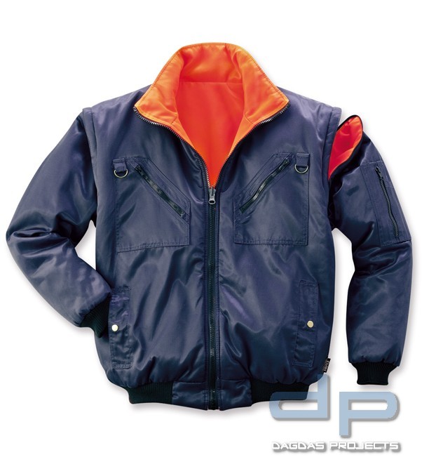 WENDE-WARNSCHUTZ 4 IN 1-PILOTENBLOUSON SAFETY mit Wunschaufdruck auf Brust und Rücken