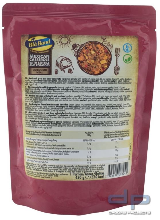 Bla Band Outdoor Meal Wet Pouch - Mexican Casserole